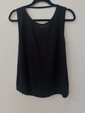 Haute Hippie jersey knit sleeveless draped back top w/ chain strap detail